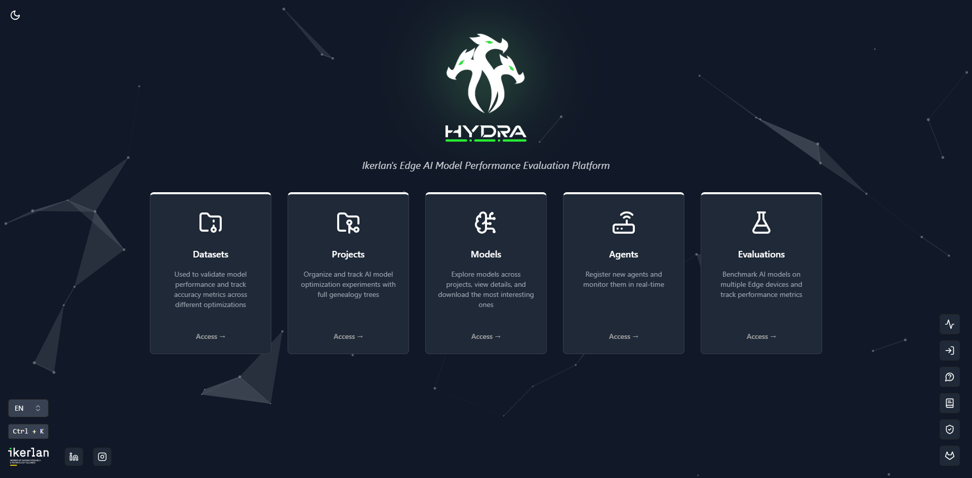 HYDRA Platform Dashboard Overview